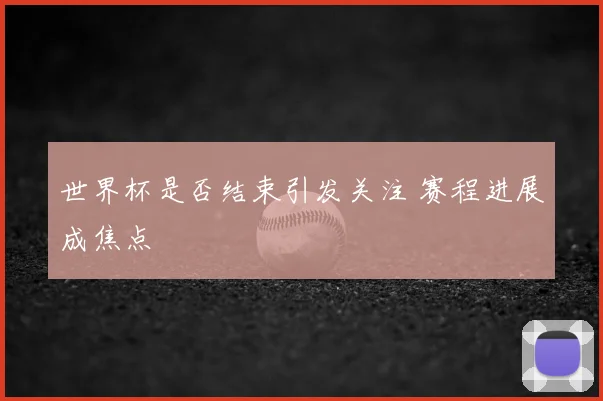 世界杯是否结束引发关注 赛程进展成焦点